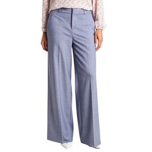 Anne Klein Wide Leg Blue Mid-Rise Trousers